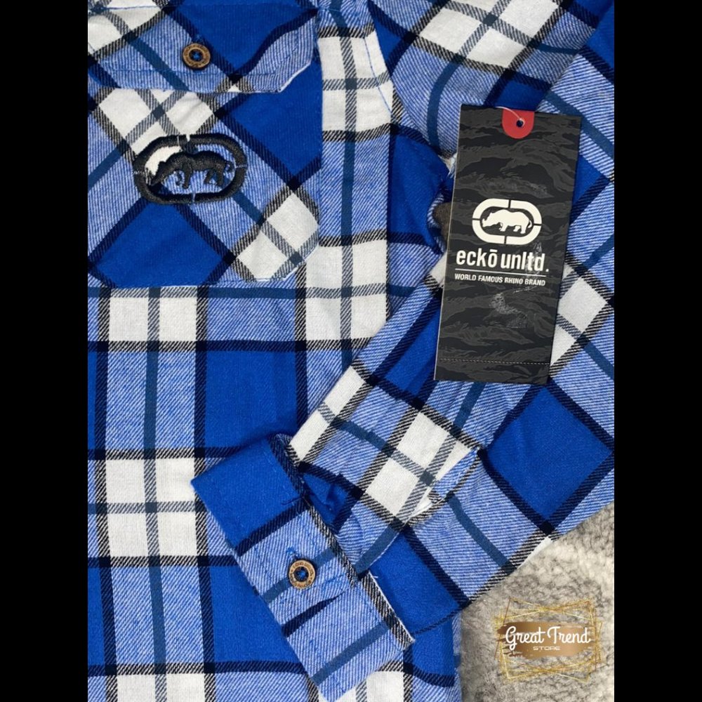 Ecko Unltd Big Boys Blue Long Sleeve Shirt Gray Hoodie - Picture 4 of 4